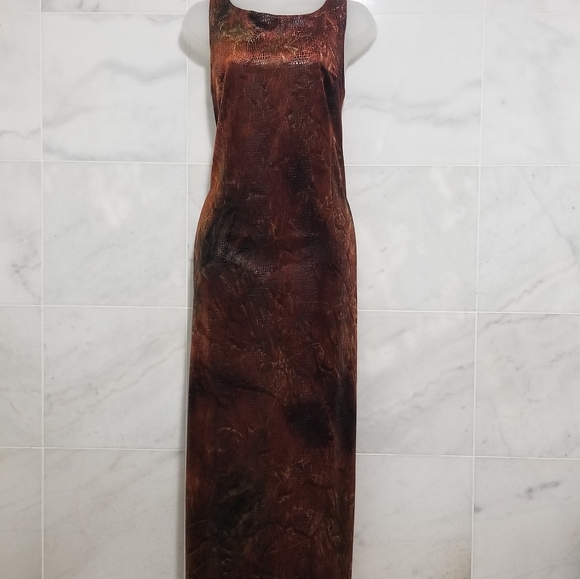 Vintage Carole Little Sleeveless Maxi Animal Print Textured 14 - Picture 2 of 16